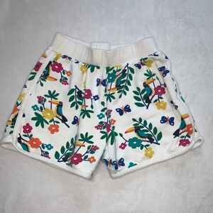 Hanna Andersson tropical toucan shorts Age 10 years old white black